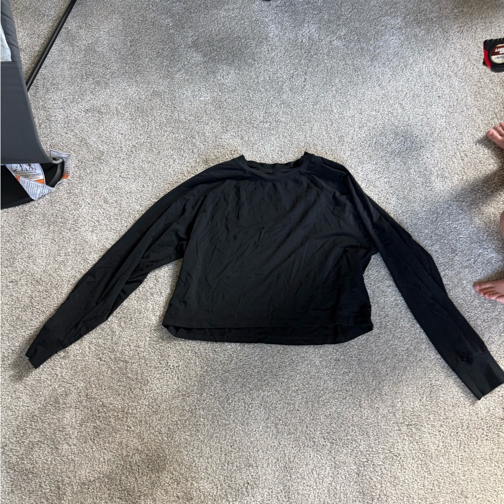 Ypb Abercrombie cropped Women's Black Long Sleeve Top